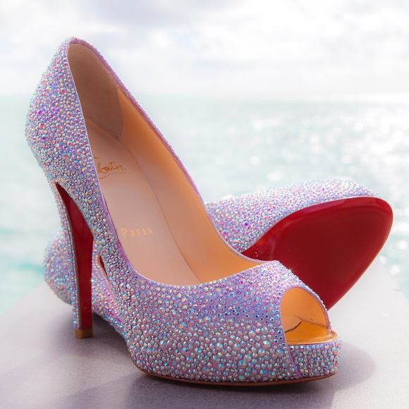 Christian Louboutin Shoes - Christian Louboutin Crystal High Heels Peep Toe